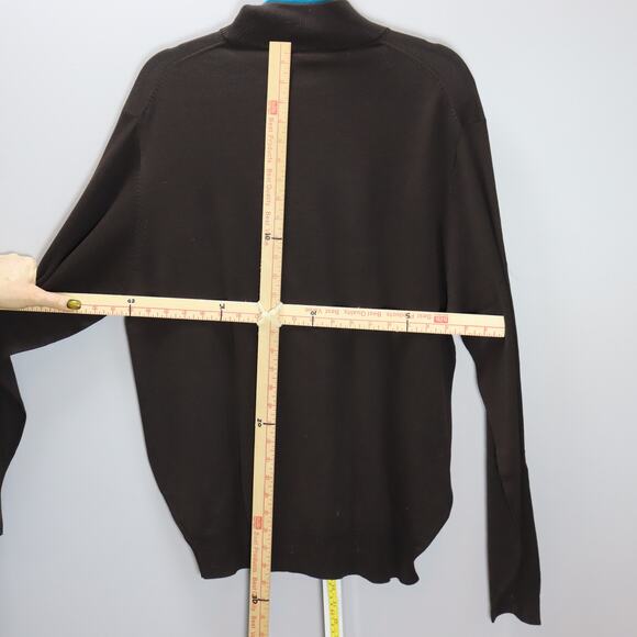 Jos A Bank Signature Black Silk Mock Neck Sweater Size L - Picture 2 of 4